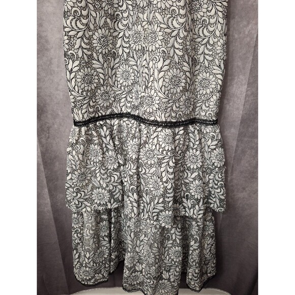 NWT Anthropologie Monique Lhuillier Tiered Lace Gown Sz 8 Floral High Low Formal - Picture 15 of 16
